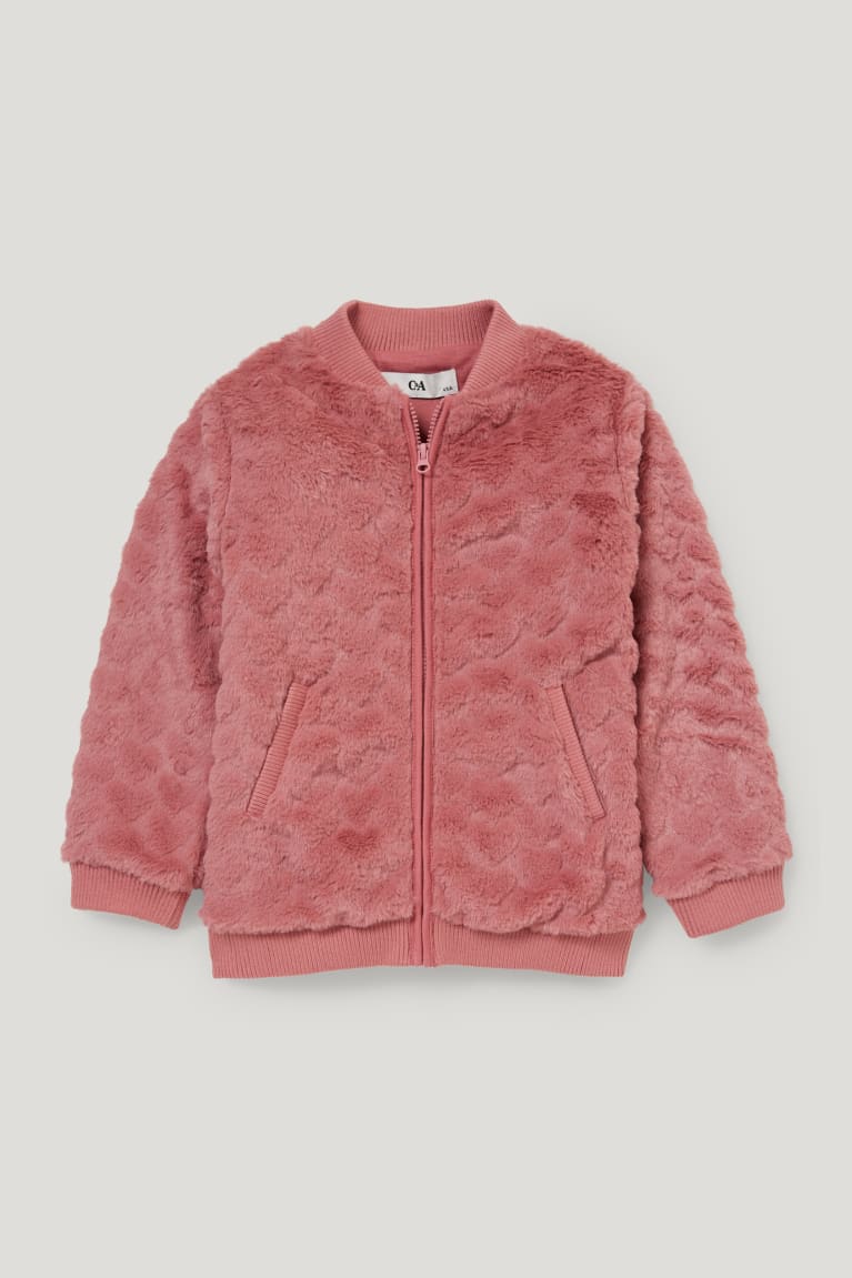 Sudadera Con Capucha C&A Faux Fur Recycled Rosas Oscuro | QNWYAD-462