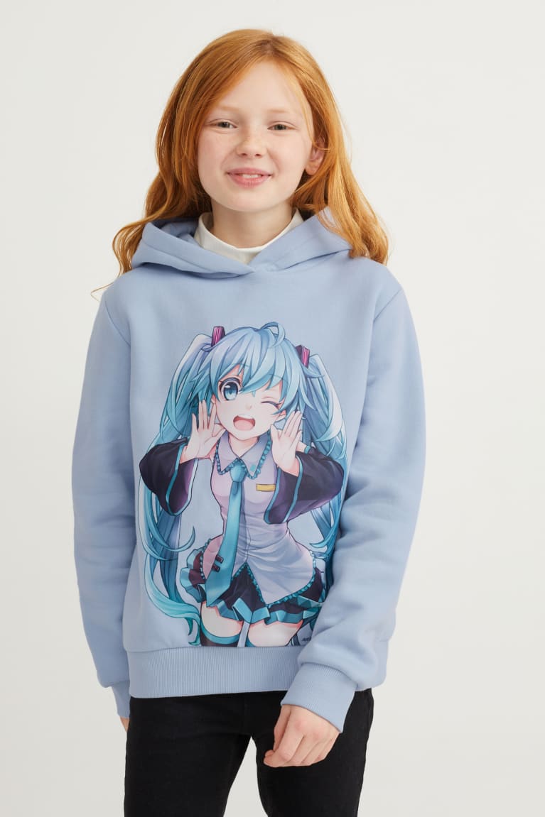 Sudadera Con Capucha C&A Hatsune Miku Azules Claro | BJZHKU-690