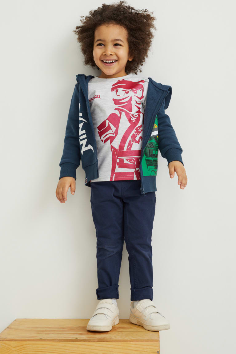 Sudadera Con Capucha C&A Lego Ninjago Set Zip-through, Long Sleeve And Sleeve Azules Oscuro | MTEOGY-358