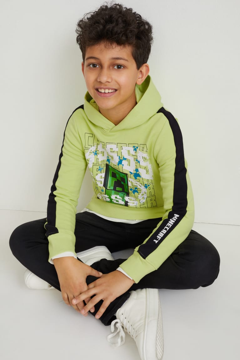 Sudadera Con Capucha C&A Minecraft Verde Claro | OMQJRY-245