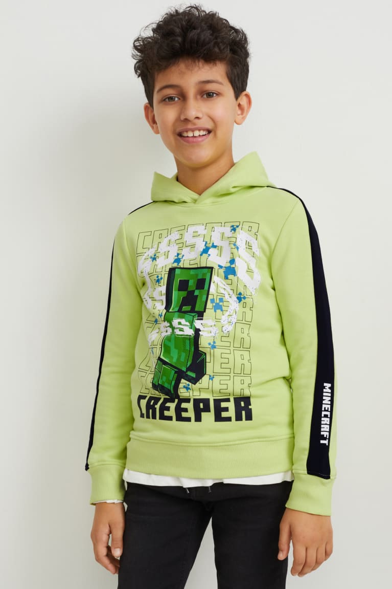 Sudadera Con Capucha C&A Minecraft Verde Claro | OMQJRY-245