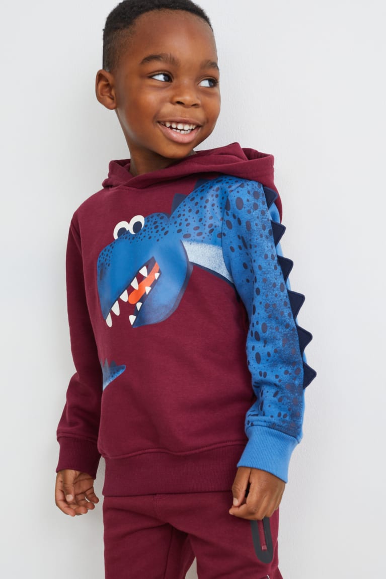 Sudadera Con Capucha C&A Multipack Of 2 Dinosaur And Long Sleeve Burdeos | JLWAYK-621