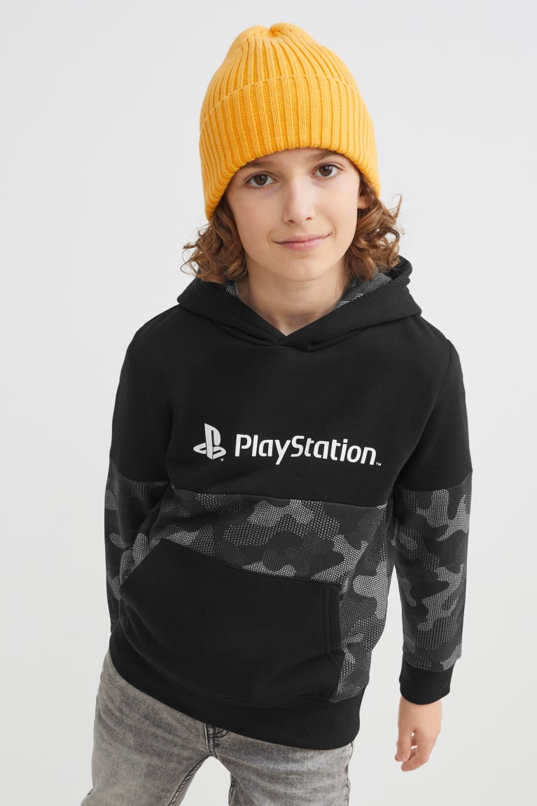 Sudadera Con Capucha C&A Playstation Negras | HSCDLB-584