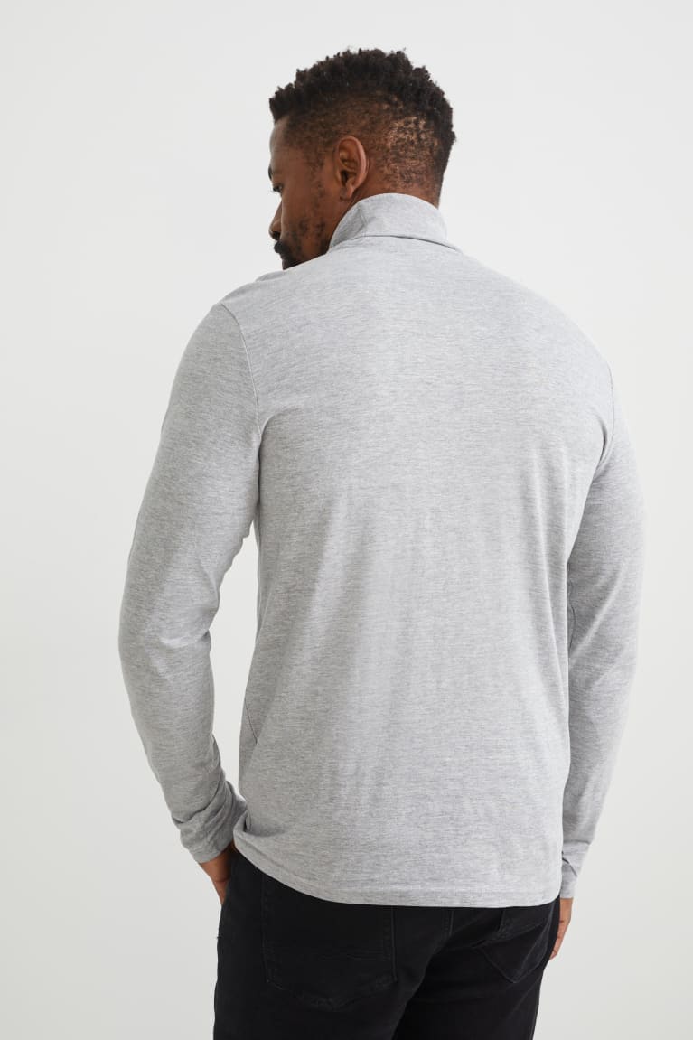 Sudadera Con Capucha C&A Polo Neck Organic Algodon Gris | FIMVUE-903