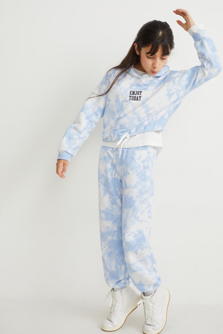 Sudadera Con Capucha C&A Set And Joggers 2 Piece Blancas Azules Claro | FJEUIY-379