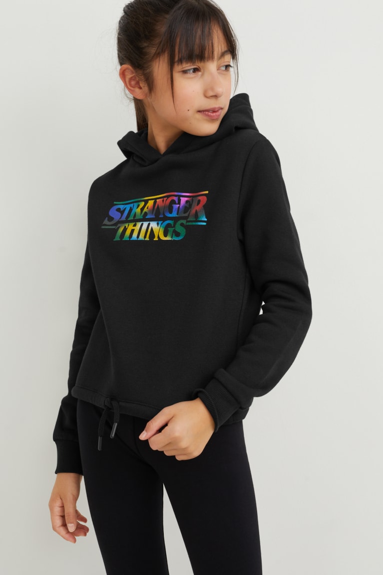 Sudadera Con Capucha C&A Stranger Things Negras | BPQJHO-194