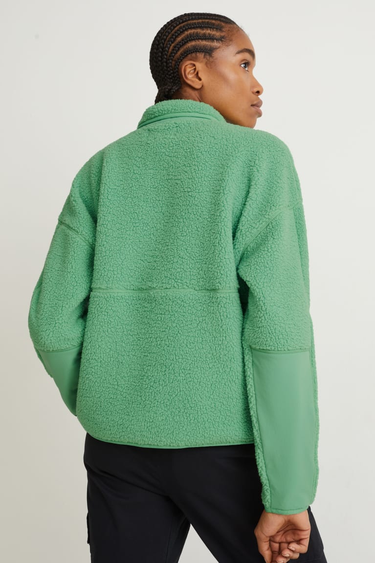 Sudadera Con Capucha C&A Teddy Fur Verde Claro | GXMVBA-537