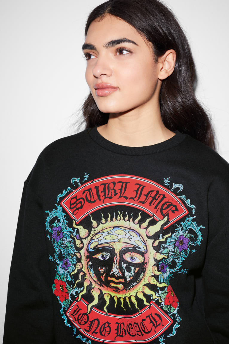 Sudaderas C&A Clockhouse Sublime Negras | SOAMJZ-952