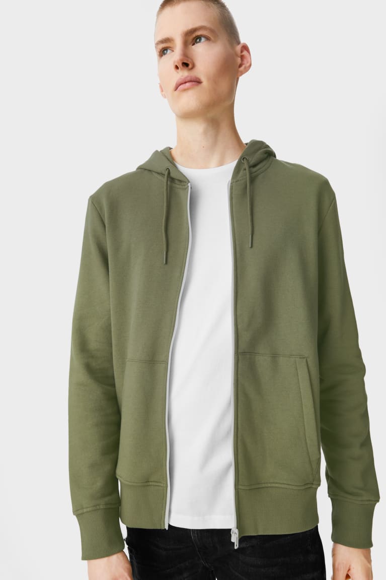 Sudaderas C&A Clockhouse Zip-through With Hood Verde | UBNTAY-310