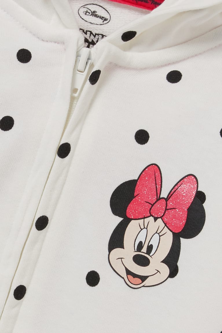 Sudaderas C&A Minnie Mouse Zip-through With Hood Polka Dot Blancas | LNRFTM-384