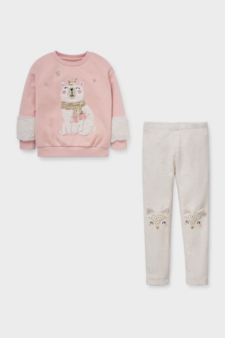 Sudaderas C&A Set And Thermal Leggings 2 Piece Rosas | HTDCGM-461