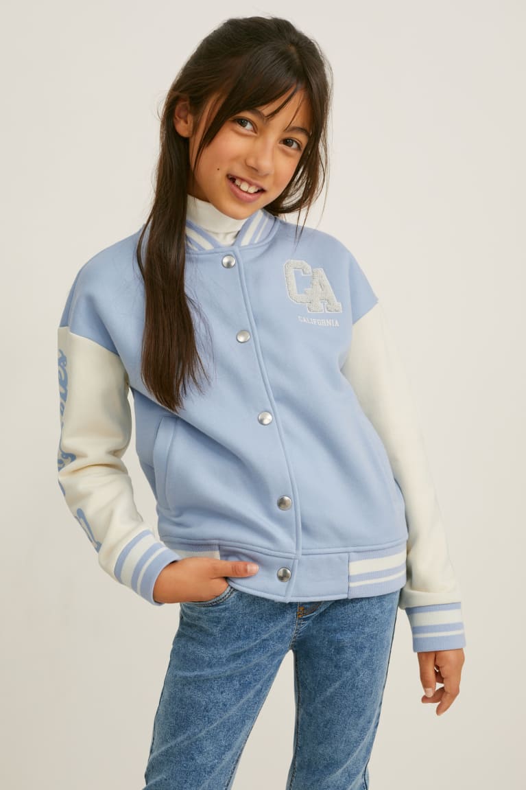 Sudaderas C&A Zip-through Azules Claro | BEGVMW-298