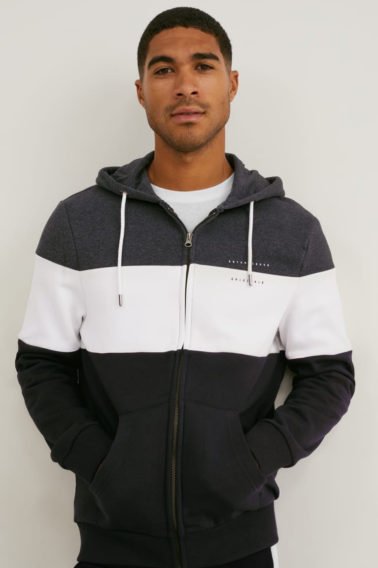 Sudaderas C&A Zip-through With Hood Gris Oscuro | LUSEWN-654