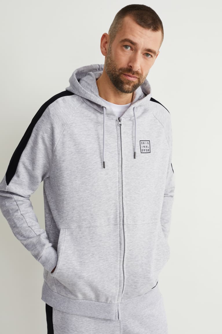 Sudaderas C&A Zip-through With Hood Gris Claro | RCIAWP-750