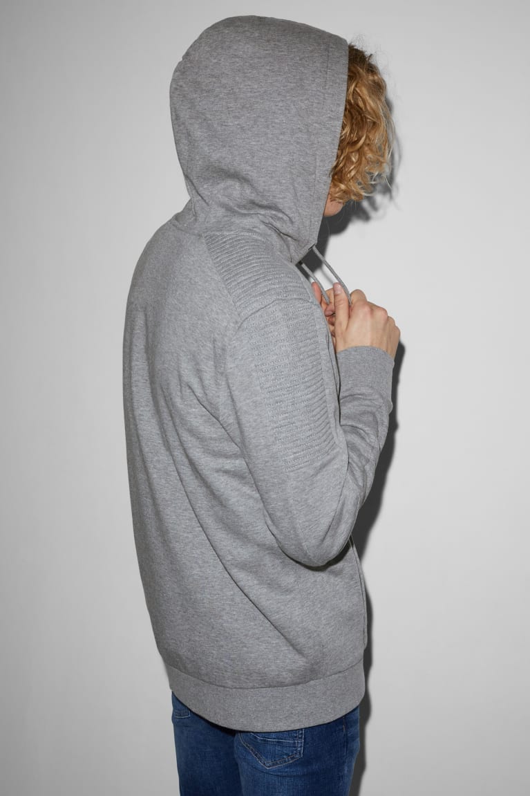 Sudaderas C&A Zip-through With Hood Gris Claro | XRNMKB-361