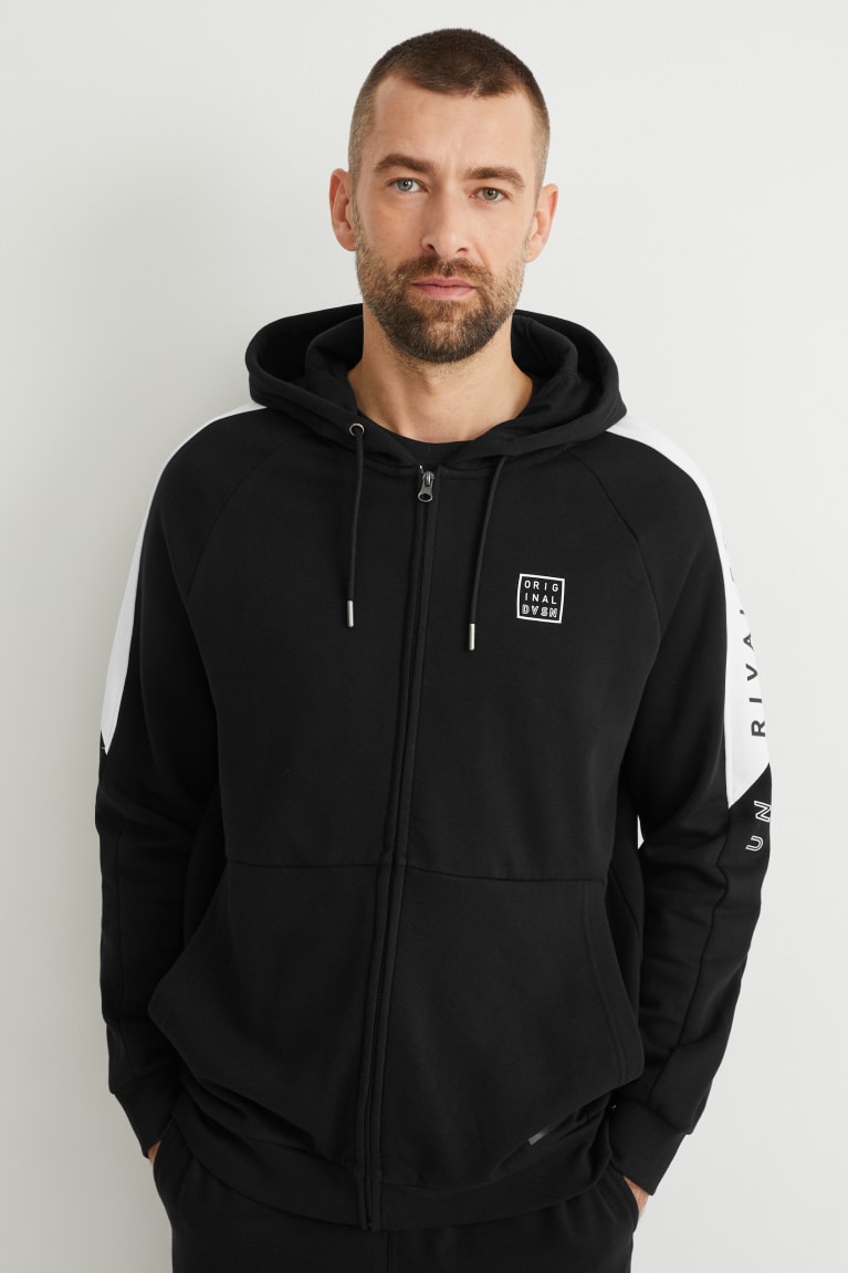 Sudaderas C&A Zip-through With Hood Negras | GQZNBY-720