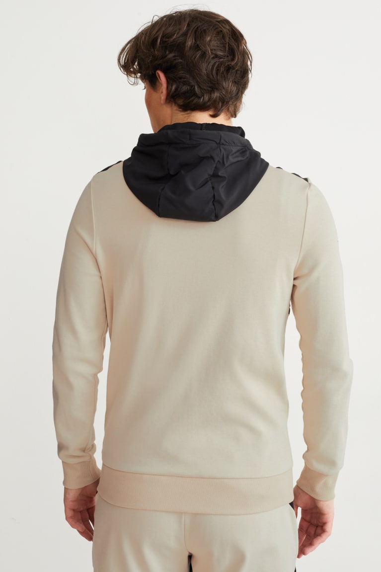 Sudaderas C&A Zip-through With Hood Negras Beige | LRFNDJ-563