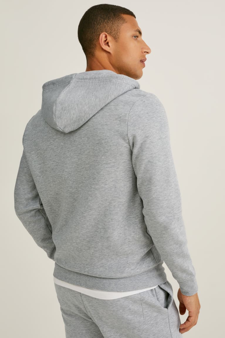 Sudaderas C&A Zip-through With Hood Organic Algodon Gris | RCZHOS-472