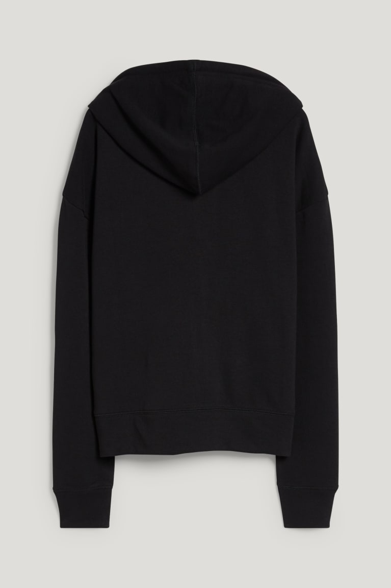 Sudaderas C&A Zip-through With Hood Recycled Negras | RSPHFY-068