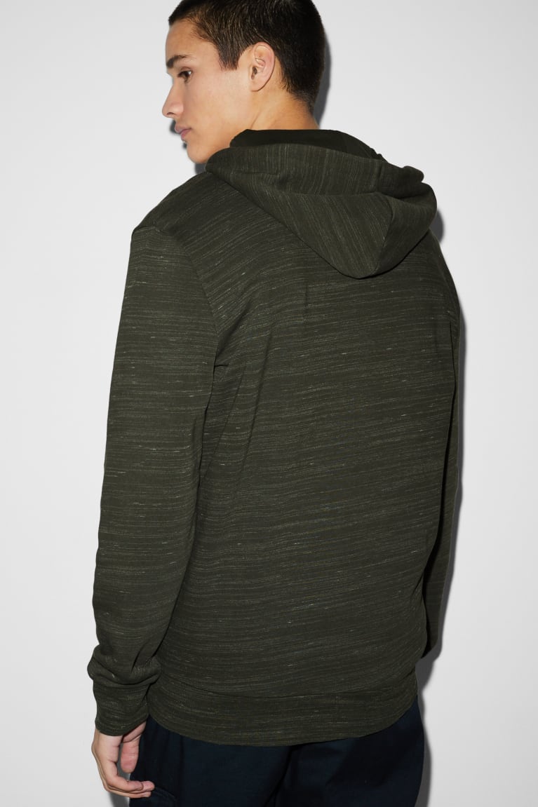 Sudaderas C&A Zip-through With Hood Verde Oscuro | AQIZNP-086