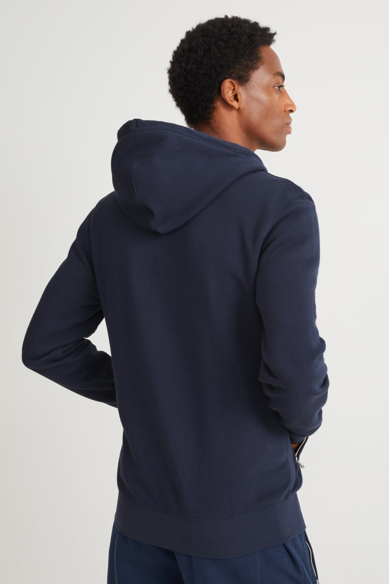 Sudaderas C&A Zip-through With Hood With Recycled Polyester Azules Oscuro | ASZNOP-807