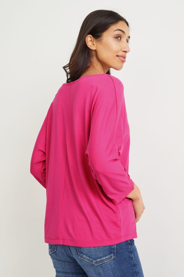 Tops C&A Basic Long Sleeve With Lenzing™ Ecovero™ Rosas | UKIBPY-796