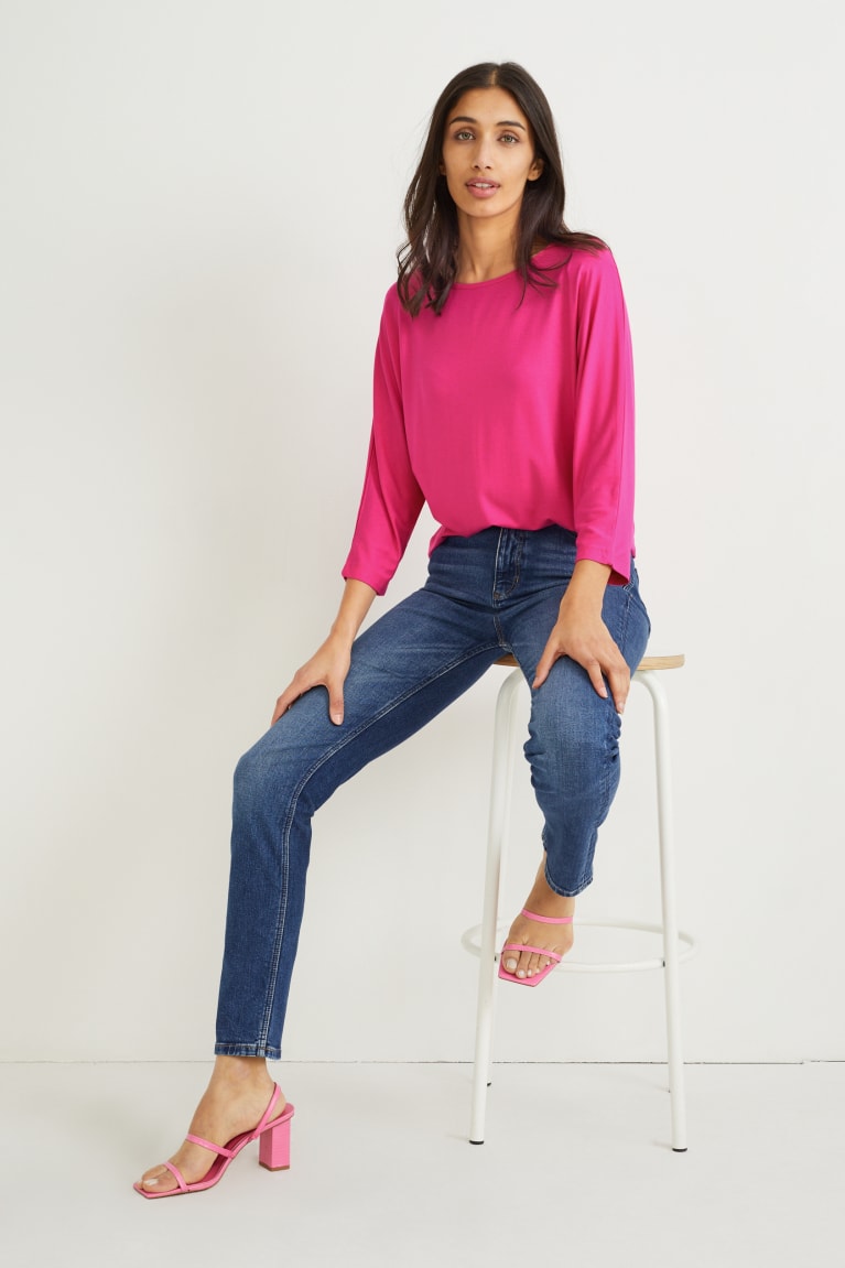 Tops C&A Basic Long Sleeve With Lenzing™ Ecovero™ Rosas | UKIBPY-796