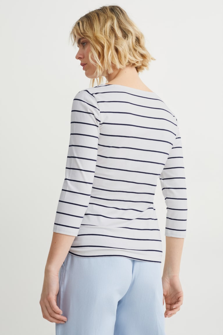 Tops C&A Long Sleeve A Rayas Blancas | TIJOKB-154