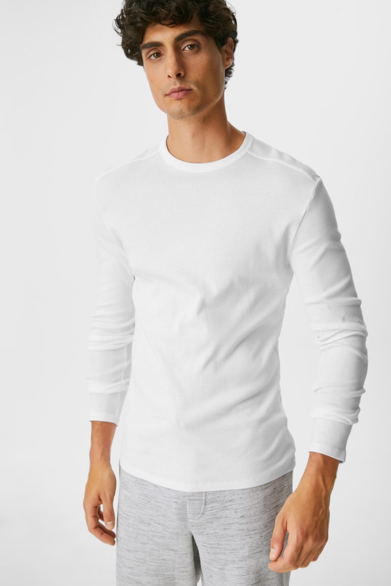 Tops C&A Long Sleeve Organic Algodon Blancas | BOXKRL-274