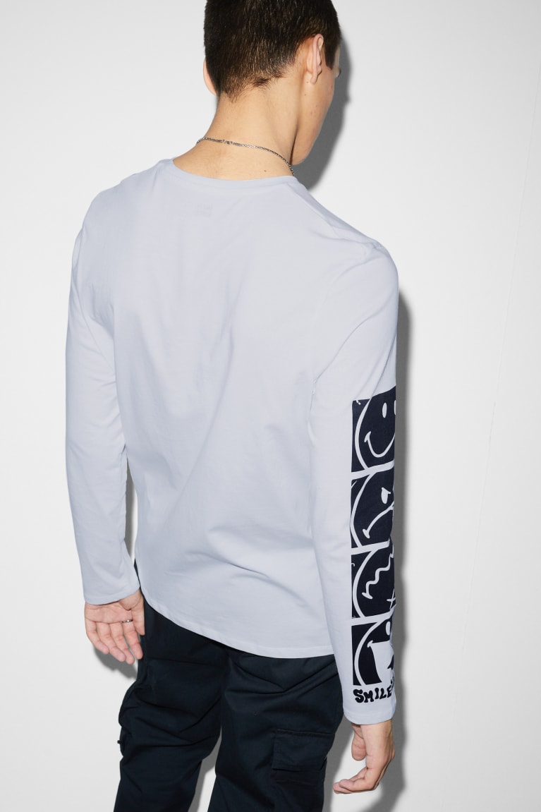 Tops C&A Long Sleeve Smileyworld® Blancas | LKRMZE-684