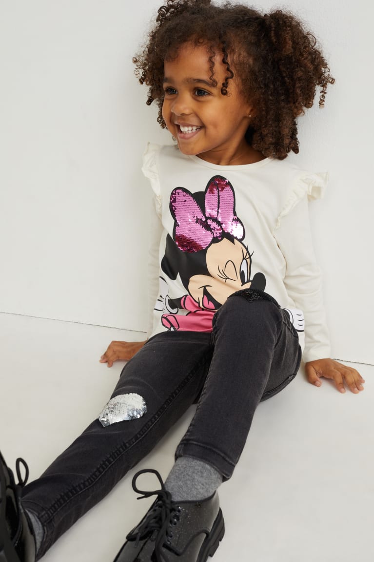 Tops C&A Minnie Mouse Long Sleeve Shiny Blancas | KTFPNI-701