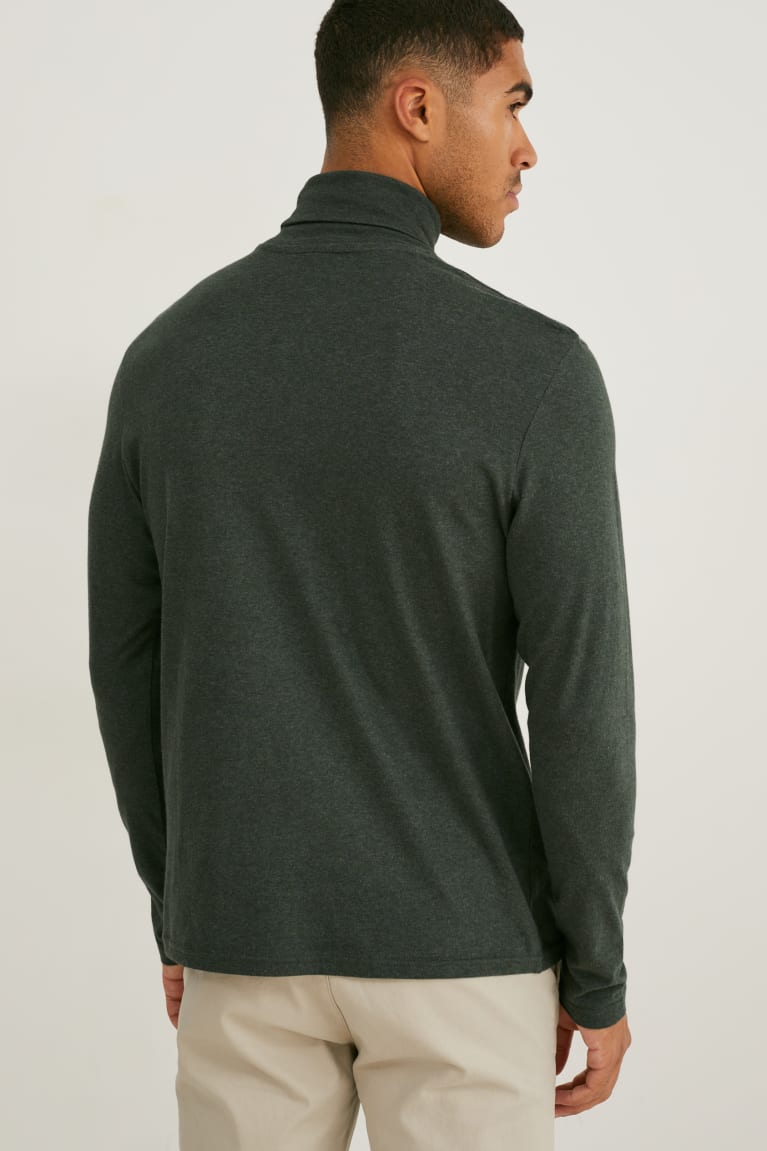 Tops C&A Polo Neck Organic Algodon Verde Oscuro | YICLER-782