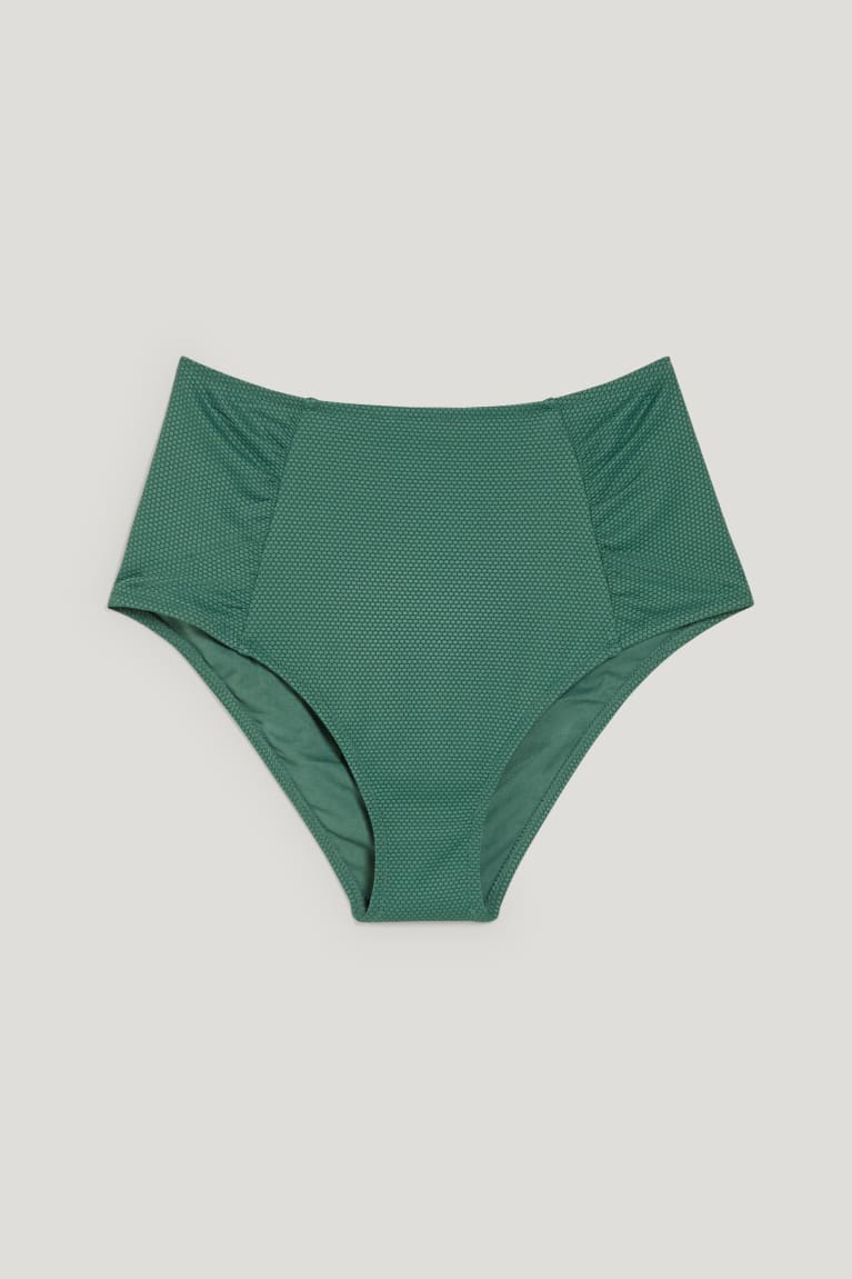 Trajes De Baño C&A Bikini Bottoms High Rise Verde Oscuro | XOIBYW-382