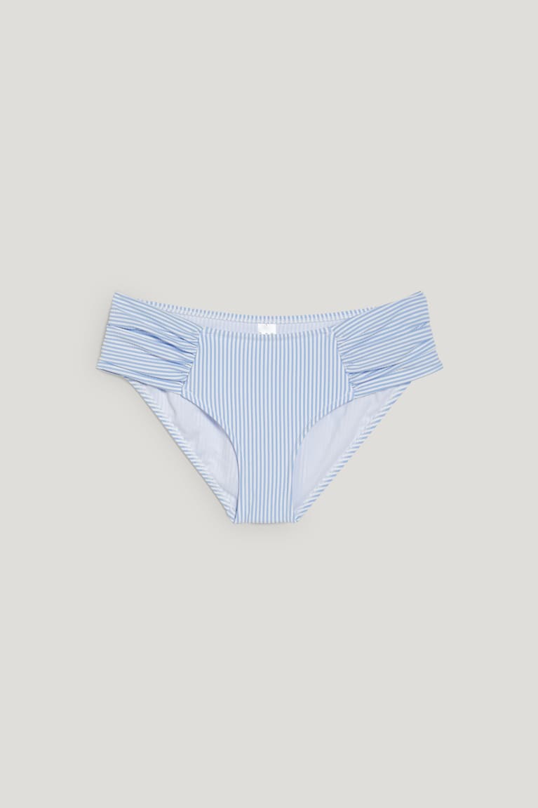 Trajes De Baño C&A Bikini Bottoms Hipster A Rayas Blancas Azules Claro | AQXRSY-145