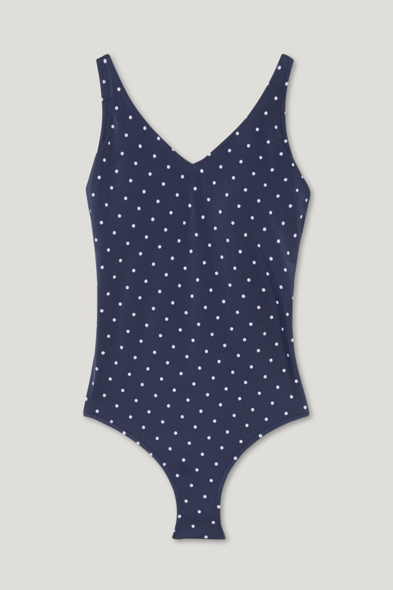 Trajes De Baño C&A Non-wired Mastectomy Swimsuit Polka Dot Azules Oscuro | UJOYPQ-463