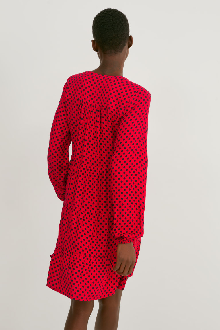 Vestido C&A A-line Polka Dot Rojas | VLZKGM-239