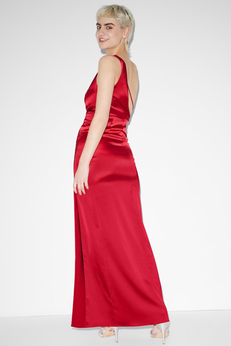 Vestido C&A Clockhouse Satin Partywear Rojas | RYJGSP-786