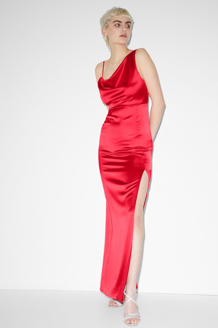 Vestido C&A Clockhouse Satin Partywear Rojas | RYJGSP-786