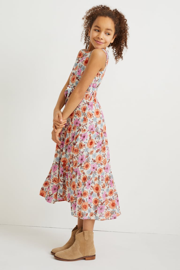 Vestido C&A With Lenzing™ Ecovero™ Floral Rosas | FLMHIG-612